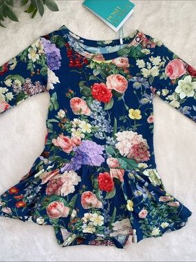 NWT Posh Peanut Carmen Bodysuit Dress 6-12M Bamboo